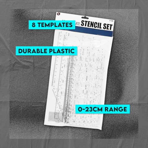 SE 8-Piece Geometric Drawing Template Stencil Set for Crafts, Scrapbooking, and Jewelry Design - JT-ST8