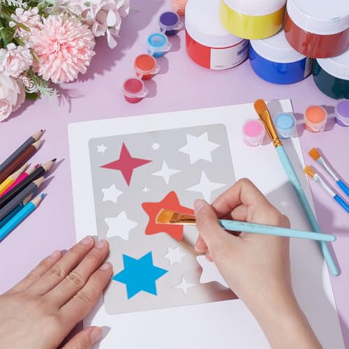 UNICRAFTALE Star Shape Metal Stencil Cutouts Cutting Stencils Template Stainless Steel Reusable Stencils Decorative Embossing Drawing for Cabochons Bracelets Earrings Making Jewelry Craft - style: Star