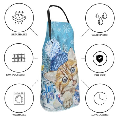 Imiss Waterproof Stain-Resistant Cooking Chef Aprons for Grill BBQ Baking 27 X 31 Inch - color: Cat