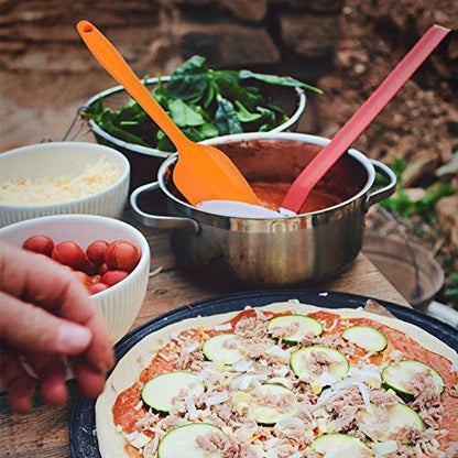 4 Piece Silicone Spatulas Heat Resistant 11inch Large Rubber Spatulas for Baking, Cooking, and Mixing Non-Stick Flexible Seamless Spatula with Stainless Steel Core - size: large
