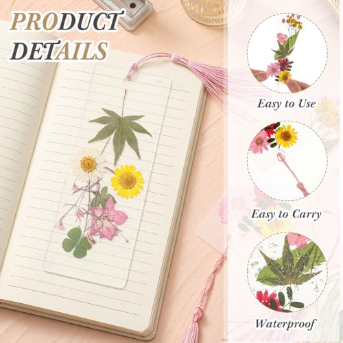 Fuyoooo 376 Pcs Pressed Flower Bookmark Kit,Pink,2 x 8 Inch - color: Pink, size: 2 x 8 Inch