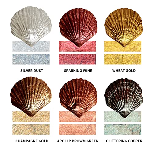 Silver-Gold Metallic Acrylic Paint Set Pearlescent Paints With Bottles, Art Supplies for Painting on Canvas, Parper, Wood, and DIY Projects (2fl oz 60ml) - color: Metallic Rococo