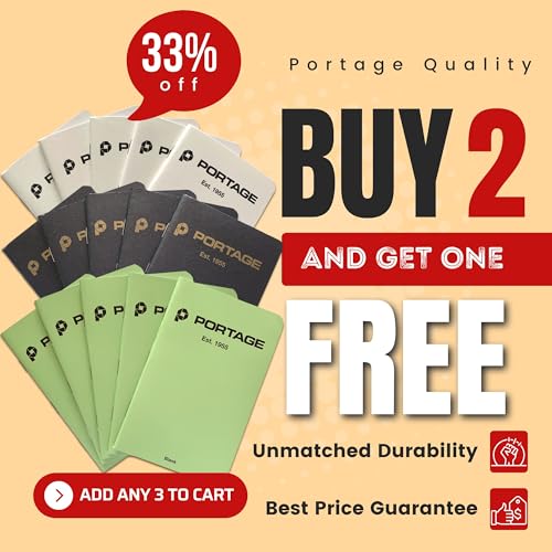 Portage Small Graph Notebook- Notepad for Field Notes, Black Graph Small Sketch Book, Pocket Notebook Journal for Taking Notes in the Field – 3.5 x 5.5 Inches, 64 Pages, (Pack of 6) - color: Black, style: Graph Notebook