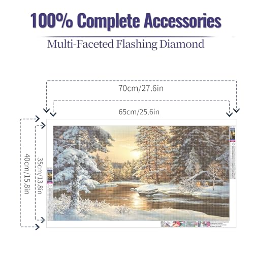 YALKIN 5D Diamond Painting Kits for Adults, Four Seasons Diamond Art Kits Full Drill Diamond Painting Kit for Adult Beginners, DIY Crystal Picture Art for Home Wall Decor 40x70cm/15.7x27.6in