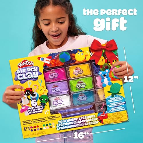 Play-Doh Air Dry Clay Mini Maker Creations, Makes 6 Keychains - color: Keychains, size: 6 Pack