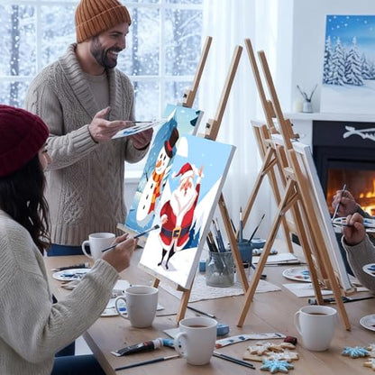 Sherr 12 Pcs Pre Drawn Canvas for Adults,Winter Xmas,8 x 10 Inch - size: 8 x 10 Inch, style: Winter Xmas