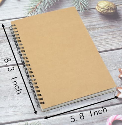5 Pcs A5 Sketchbook, Spiral Sketch Pads, 30 Sheets (60 Pages) 120 GSM Thicken Paper, for Art Painting and Drawing (A5) - size: A5 (5.83 x 8.27 inches)