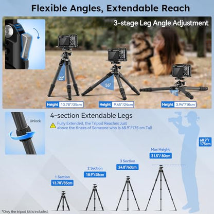 SIRUI AM-224S+G0 Carbon Fiber Mini Tripod, G0 Low Profile Ball Head - style: AM-224S+G0