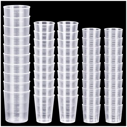 50 Pcs Plastic Measuring Cups, Resin Mixing Cups, Epoxy Mixing Cups
