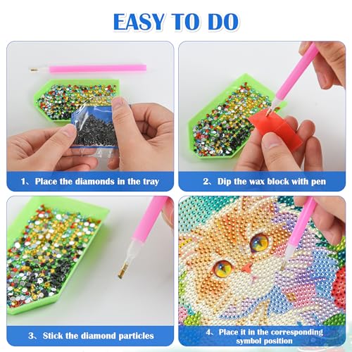 Leixonl Diamond Art Kits for Kids with Framed (7 in) Cartoon Animals DIY Gem Art Painting - Arts & Crafts Gifts for Beginners & Teens (1p-6 in-cat-02) - color: 1p-6 in-cat-02