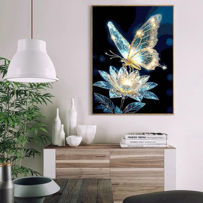 Paint by Numbers Kit for Adults,Crystal Butterfly Paint by Number 16x20 In - color: MT6281