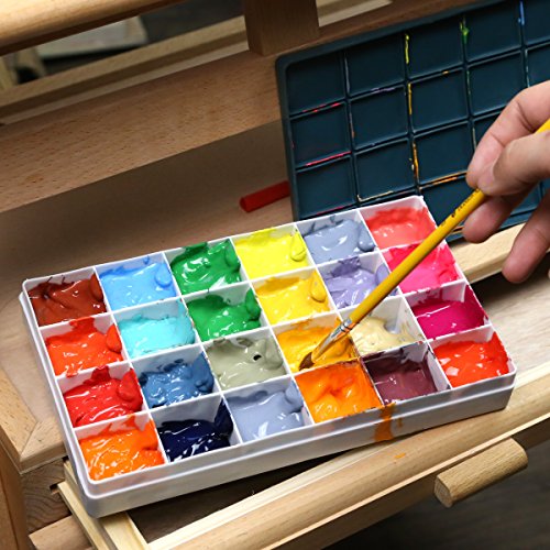 Transon Artist Paint Saver Palette 24 Wells with 1 Fine Paintbrush - size: 24 Wells