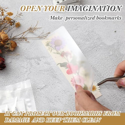 Fuyoooo 376 Pcs Pressed Flower Bookmark Kit,Blue,2 x 6 Inch - color: Blue, size: 2 x 6 Inch
