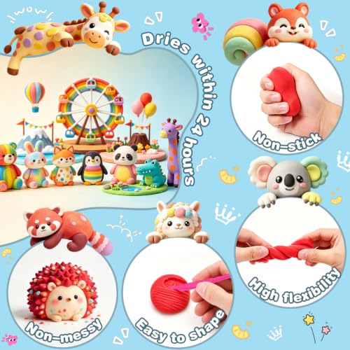 ifergoo Air Dry Clay Kit - 60 Colors Magic Foam Modeling Clay for Kids - color: 60 Colors