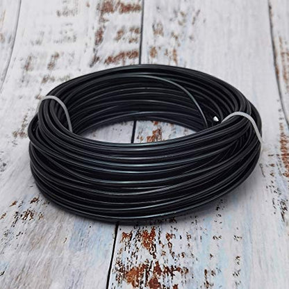 INSPIRELLE 9 Gauge Black Aluminum Craft Wire Bendable Metal Wire | 42 Feet for Jewelry Craft Making - color: Black, size: 9 Guage (3.0mm)