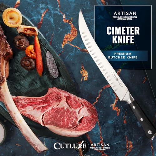 Cutluxe Butcher Knife, 10" Cimeter Breaking Knife for BBQ & Brisket - size: Cimeter 10"
