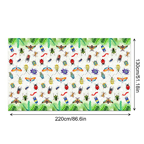 1 Pack Insects Party Plastic Tablecloth 54 x 87 Inch Long Rectangular Table Cover for Buffet, Birthday Party Holiday Dinner, Picnic or Tablecloth for Kitchen Event Use - color: Insect
