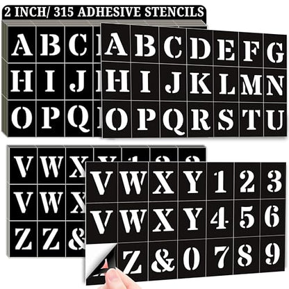 2 Inch Letter Stencils Numbers Templates 315 Adhesive Stencils for Painting, Glass Etching & Wood Burning Sticker Stencil Letters Numbers for DIY Crafts, Fabric, Mailbox, Art Projects, etc (StarStik) - style: 2 inch STARSTIK