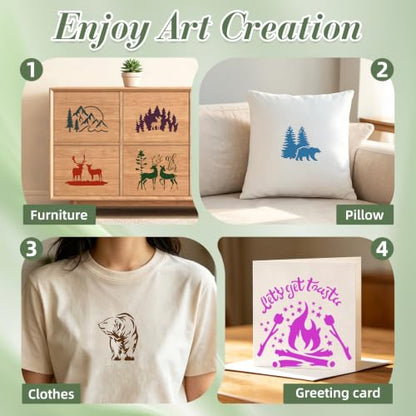 Forest Animal Stencils for Crafts Reusable 25Pcs Stencils(5.8X5.8 Inch) - color: Animal 3