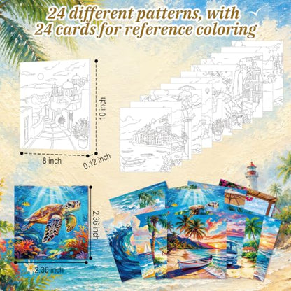 Sherr 12 Pcs Pre Drawn Canvas for Adults,Coastal Scenery,8 x 10 Inch | Pre Printed Canvas, Sip and Paint Party Canvas Painting Kit, for Holiday Painting Crafts Favor - size: 8 x 10 Inch, style: Coastal Scenery
