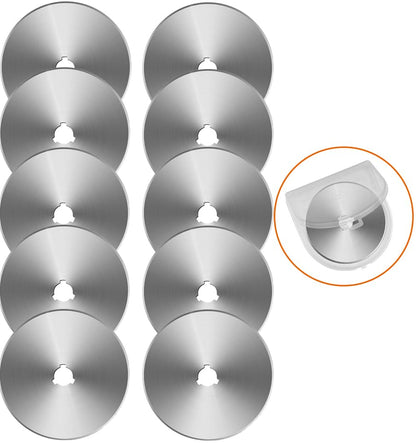 60mm Rotary Cutter Blades 10 Pack Replacement Blades Fits Fiskars, OLFA,Martelli,Dremel,Truecut,DAFA for Quilting Scrapbooking Sewing Arts & Crafts Sharp and Durable Cutter Blade - color: Silver (60mm 10pcs)