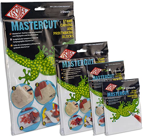 ESSDEE Mastercut Linoleum Carving Blocks - Stampmaking Printmaking Lino Carve - 300 x 200 x 4 mm - Pack of 2 - size: 11.81in x 7.87in x .16in