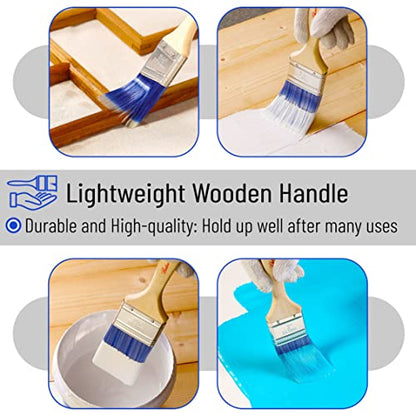Bates 4 Pack Professional Paint Brush Set - Treated Wood Handle, Small & Stain Brushes - color: Wood Handle Angle/Flat, size: 4 Pack, 1.5", 2", 2.5", 3"