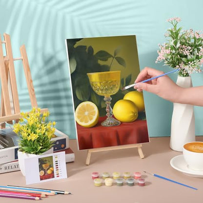 Nezyo 12 Sets Paint by Numbers 8 x 12 Inch for Adults Beginner with Wooden Frames Canvas DIY Acrylic Painting Kit Art Gift for Painting Party Sip and Paint Events for Home Decor(Still Life) - style: Still Life