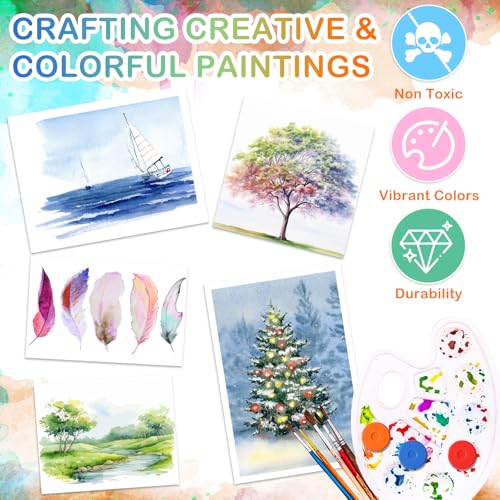 Nuanchu 72 Pcs Tempera Paint Cakes 18 Colors Large Washable Cake Paint 2.24 x 0.71inch Paints Blocks Art Supplies for Classroom Art Painting Drawing