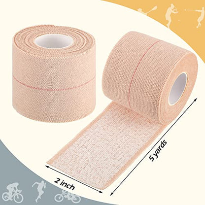 BBTO 4 Rolls Elastic Adhesive Tape Bandage, 5 Yard, 2 Inch | Elastic Tape Self Adhesive Bandage Wrap, Flexible Stretch Bandages for Sports Ankle, Knee and Wrist Sprains Animal Pets - size: 2 Inch in Width