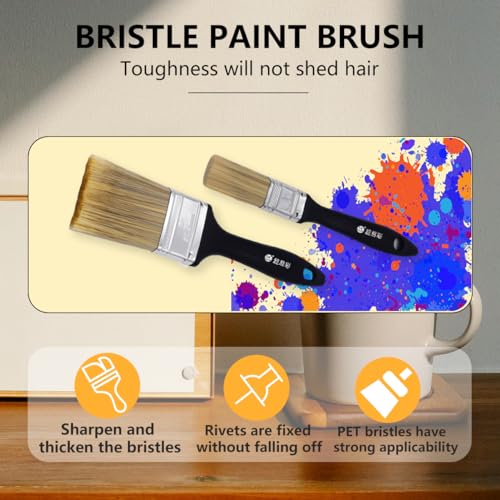 Brushes for Oil Painting Painting Knife Set 5pcs Stainless Steel Palette Knives Background Blender Brush and Fan Blender Artist Brush 2 &1inch Landscape Brushes for Oil Canvas Acrylic Painting