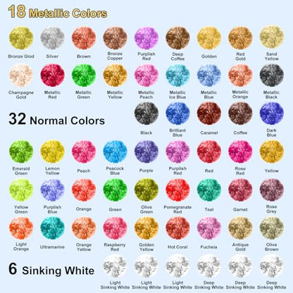 Alcohol Ink Set - 50 Bottles Vivid Colors Alcohol Paint 10ml Each | High Concentration, Metallic Alcohol Paint Resin Dye, Safe Fast Drying Effect, Ideal for Epoxy Resin, Art Painting, Glass - color: 56 Colors