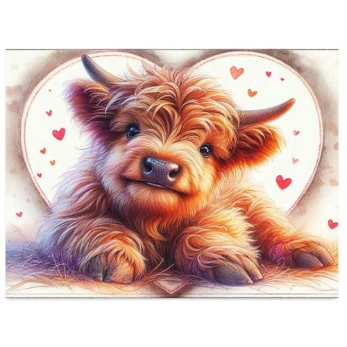 Cow Diamond Painting Kits for Adults Highland Cow Diamond Art Kits 12x16 In | Animal Gem Art Kits for Adult for Gift Home Wall Decor - color: G9465
