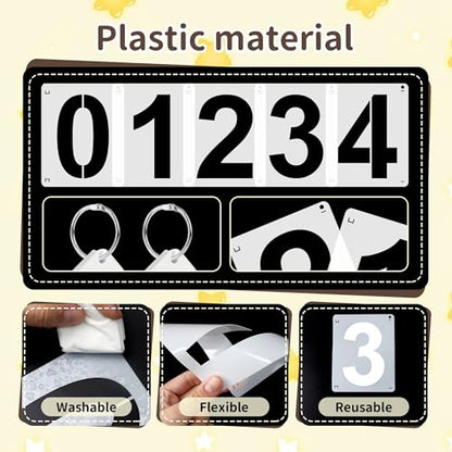 6Inch Number Stencils,10Pcs Plastic Stencils Reusable Curb Stencil Kit | Washable 0-9 Large Number Stencil for Address Painting,Digital Templates for Spray Painting,DIY Crafts,Address Signs - size: 6Inch