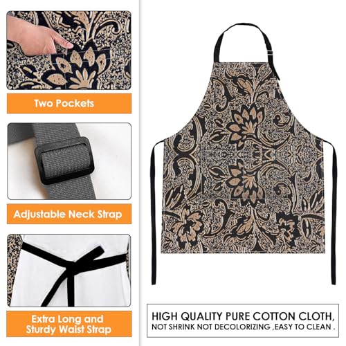 Britimes Apron with Pockets, 32x28 inch, for Women Men, Beige Embossed - color: Abstract Beige