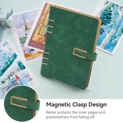 Lightwish Watercolor Sketchbook, 100% Cotton Cold Press Refillable Paper - color: Flat Buckle Green