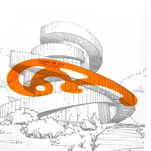 3Pcs Hard Plastic French Curve Ruler Set - Orange Ink Groove Sewing | Rigid 3-piece clear orange hard plastic french curve set with ink groove. Non-bendable drawing tool for pattern making - style: 1203S