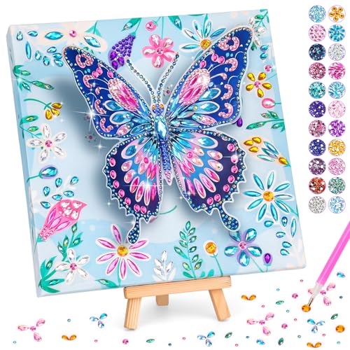 Crafts for Kids Age 8-12, Girls Birthday Gifts, Butterfly Diamond Painting - style: Blue