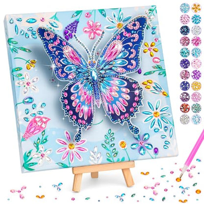 Crafts for Kids Age 8-12, Girls Birthday Gifts, Butterfly Diamond Painting - style: Blue