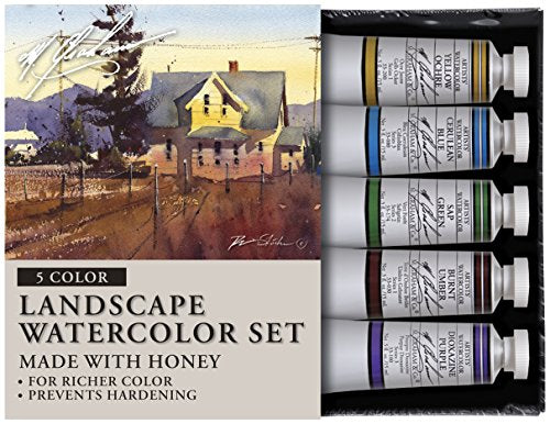 M. Graham & Co. Tube Watercolor Paint Landscape 5-Color Set, 1/2-Ounce - color: Landscape 5 Color Watercolor Set, style: Watercolor Sets