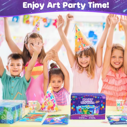 ZIZZ 24Pack Paint with Water Coloring Books for Kids Ages 4-8 Party Favors No-Mess Travel Activity Arts and Crafts Classroom Prizes Birthday Gifts Goodie Bag Stuffers - color: 24PCS-8Style