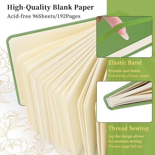 5x5 Pocket Sketch Book,80gsm Hardcover Art Sketchbook for Drawing Journal - color: PU Cover-5x5in-Green