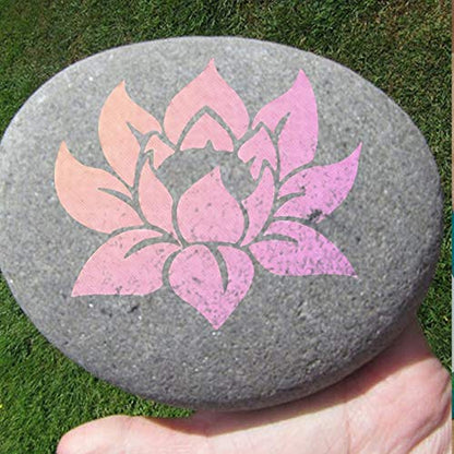 DLY LIFESTYLE Lotus Stencil for Painting on Wood, Canvas, Paper, Fabric, Walls and Furniture - Lotus Flower Stencil - 6x6 Inches - Reusable DIY Art and Craft Stencils - Floral Stencil - color: Lotus 6"x6"