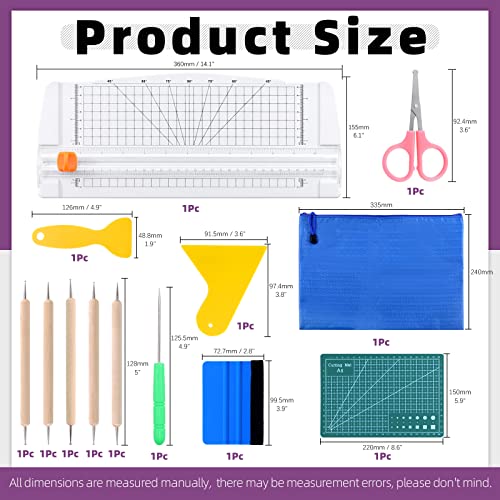 Swpeet 42Pcs Precision Craft Weeding Tools Set, Including Foldable Small Paper Cutter, Weeder Hook, Knife, Cutting Mat, Spatula for Weeding Vinyl, Scrapbook, DIY Art Work Cutting