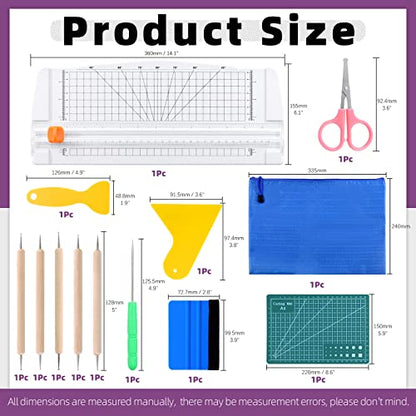 Swpeet 42Pcs Precision Craft Weeding Tools Set, Including Foldable Small Paper Cutter, Weeder Hook, Knife, Cutting Mat, Spatula for Weeding Vinyl, Scrapbook, DIY Art Work Cutting