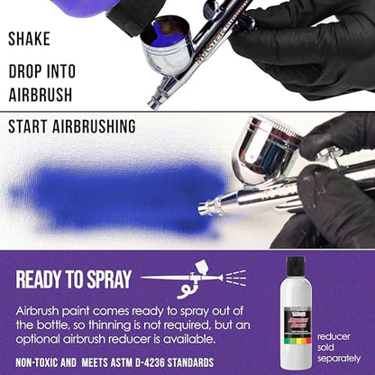 U.S. Art Supply Pearlized Purple Pearl Acrylic Special Effects Airbrush Paint - 8oz Ready to Spray Air Brush Paint for Nails, Models, Fabric - Water-Based Air Brush Painting - color: Purple Pearl, size: 8 Fl Oz (Pack of 1)