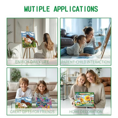 Wings Giant Paint by Numbers Kit for Kids, Flower Crafts and Fun, Acrylic Paint Set, Canvas Painting Kit, Include Framed Pre-Drawn Canvas, Color by Numbers - color: Landscape Art