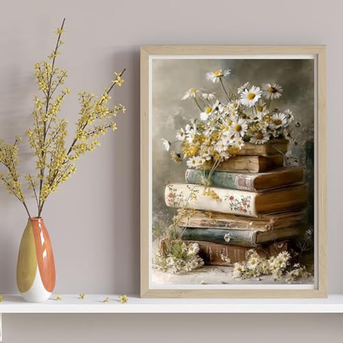 Diamond Art Kits for Adults,Daisy Book Diamond Painting Kits 12 x 16in | Diamond Painting Kit - Sparkling Full Drill Design Perfect for Home Decor, Holiday Gifting, And Relaxing Crafting 12x16inch - color: DP02752