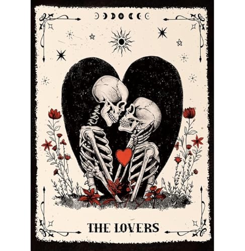 Skull Diamond Art Kits for Adults Funny Diamond Painting Kit for Beginner | Skeleton The Lovers 5D DIY Diamond Dots Full Drill Crafts for Gem Art Dot Art for Adults Home Wall Decor for Teens 12x16 in - color: DP03268