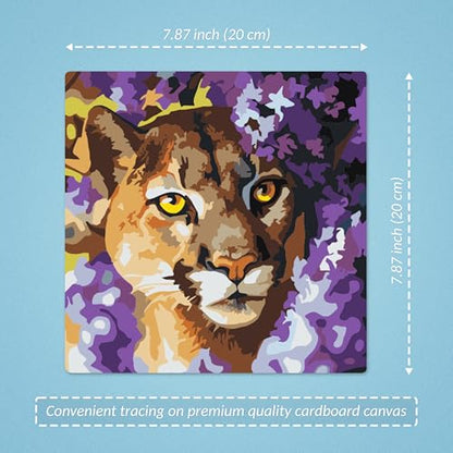 LuwoArte 6 Pack Paint by Numbers Kit for Adults – Flower Symphony – Floral Paint by Numbers for Adults Beginners – DIY Adult Paint by Number Kit – Relaxing Painting Set – 6.3 x 7.87 inch (Wild Cats) - color: Wild Cats